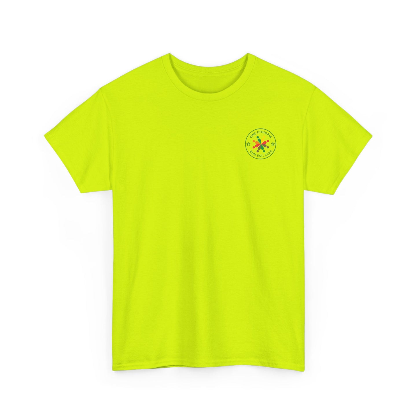 Unisex Heavy Cotton Tee - One Ethiopia Run T-Shirt, Casual Wear, Exercise Shirt, Gift for Runners, Festival Apparel, Comfortable Cotton Tee