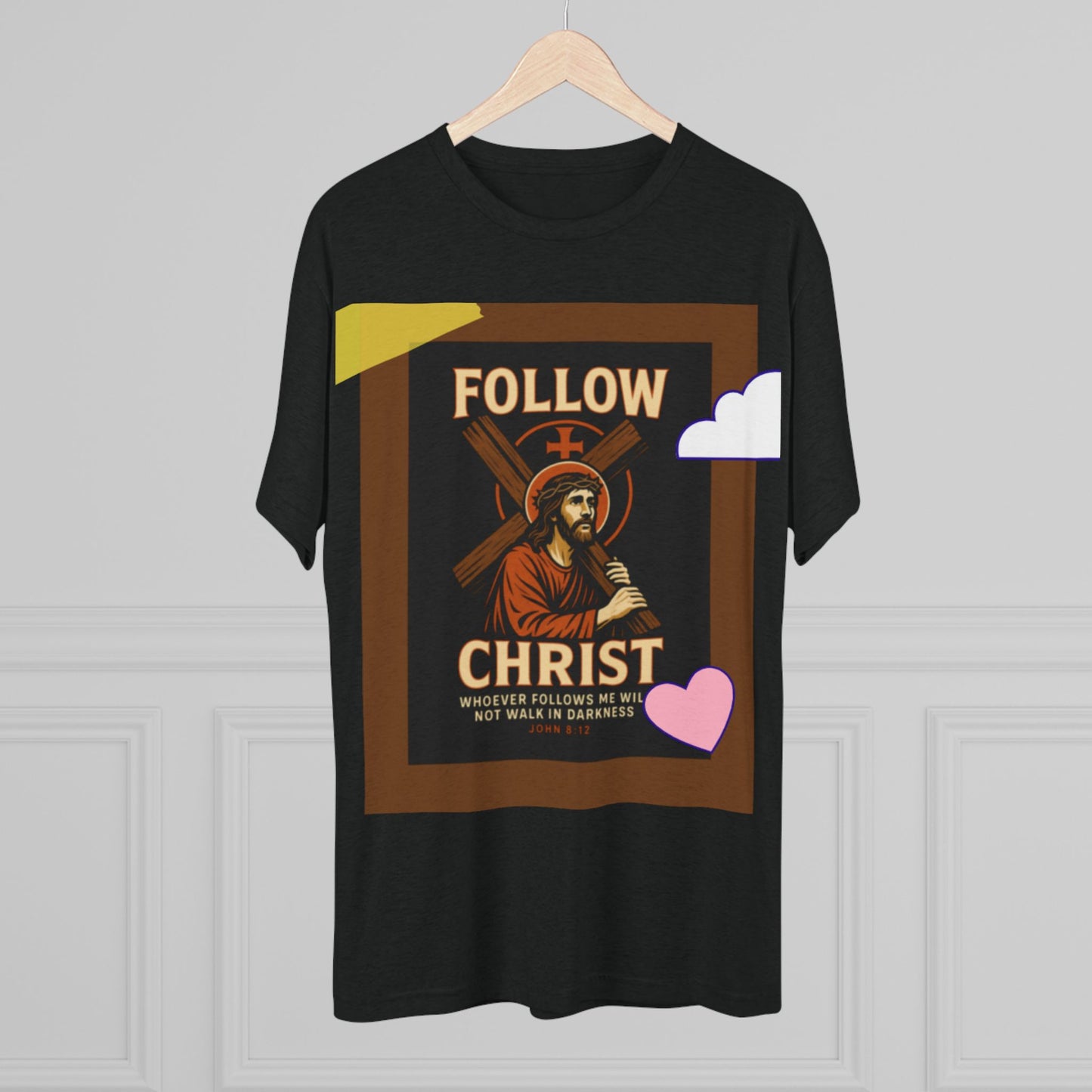 Faith-Inspired Unisex Tri-Blend Crew Tee - "Follow Christ" Design