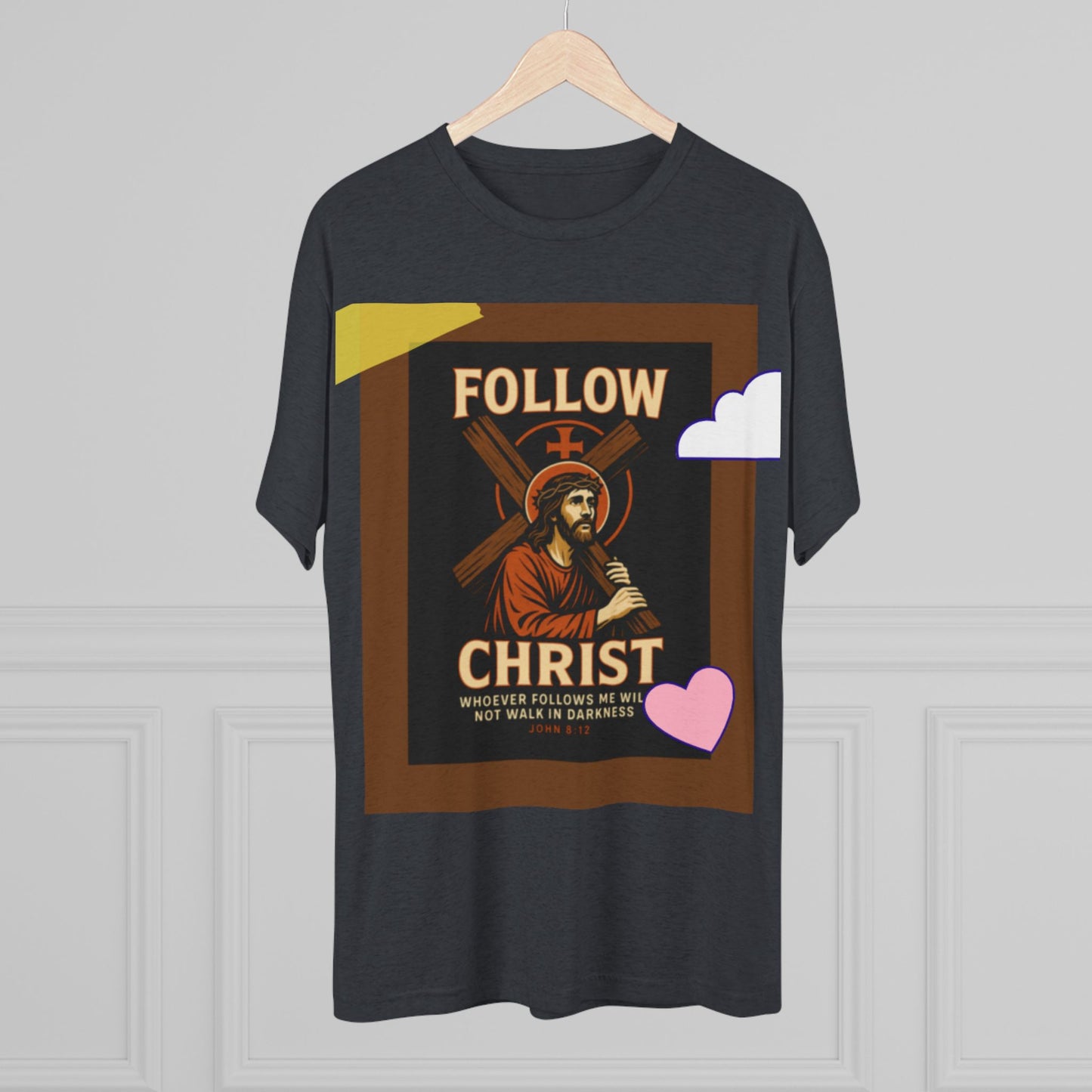 Faith-Inspired Unisex Tri-Blend Crew Tee - "Follow Christ" Design