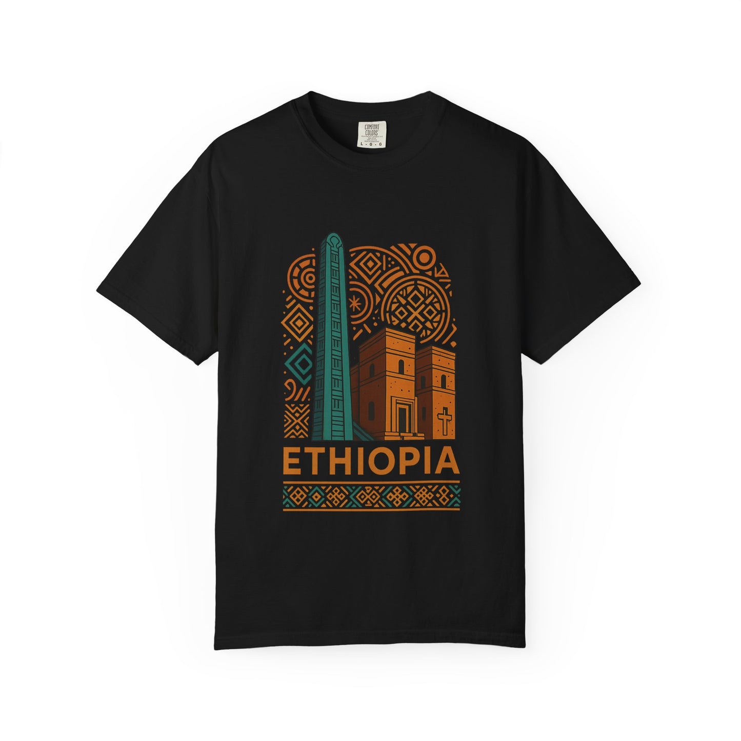 Ethiopia Heritage T-Shirt, Unisex Garment-Dyed Tee, Afrocentric Apparel, Travel Souvenir, Cultural Gift