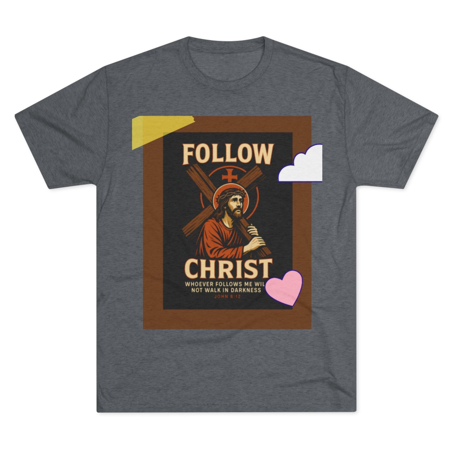 Faith-Inspired Unisex Tri-Blend Crew Tee - "Follow Christ" Design