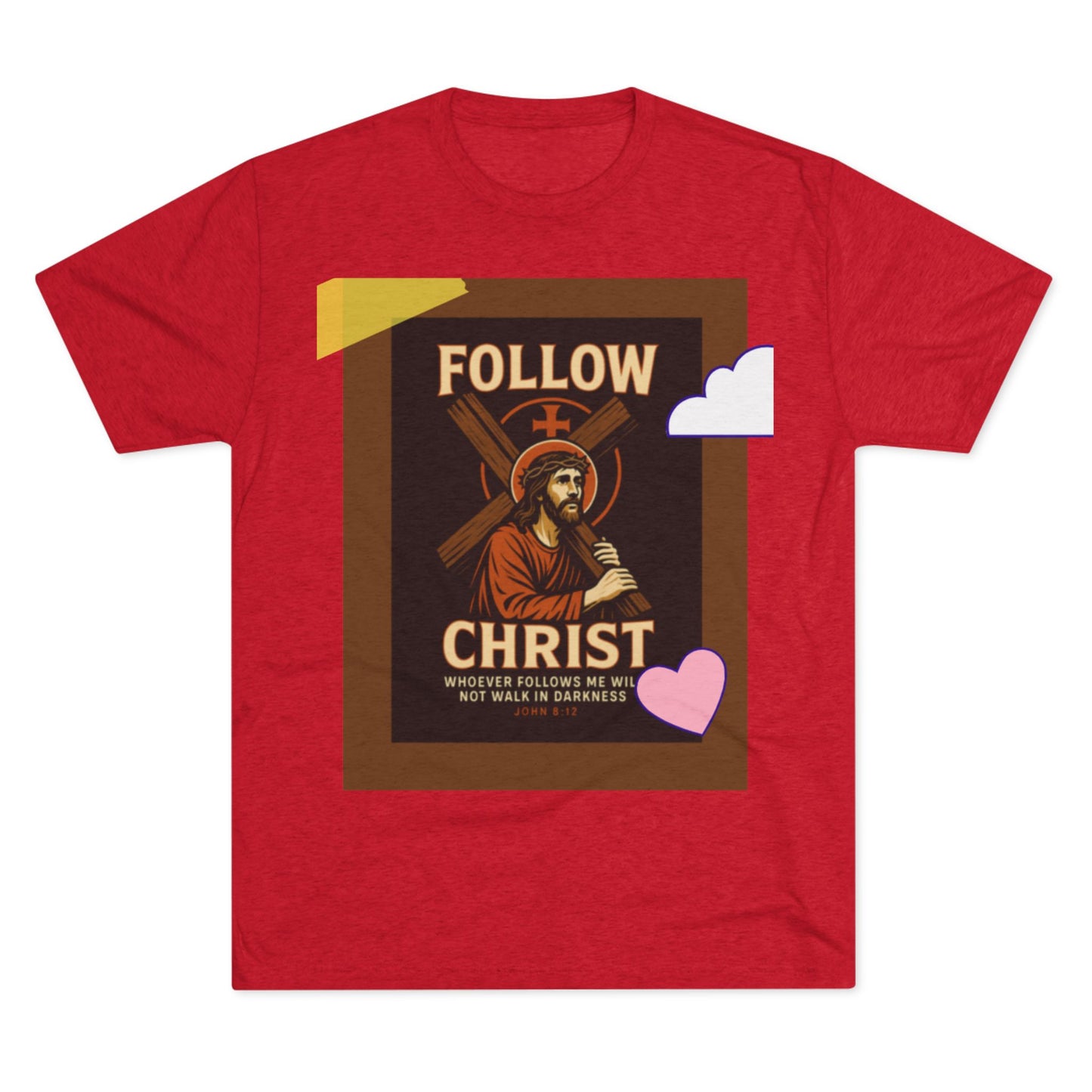 Faith-Inspired Unisex Tri-Blend Crew Tee - "Follow Christ" Design