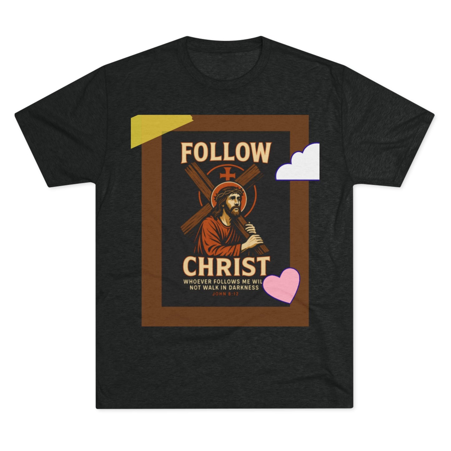 Faith-Inspired Unisex Tri-Blend Crew Tee - "Follow Christ" Design