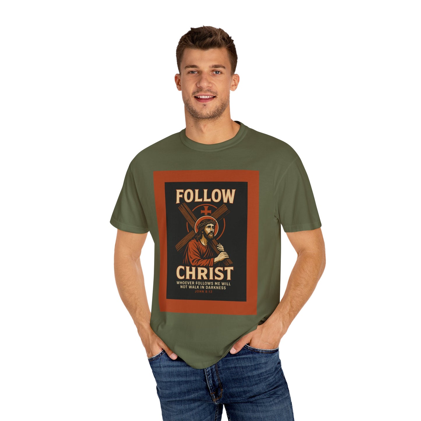 Unisex Garment-Dyed T-Shirt - Follow Christ Graphic Tee