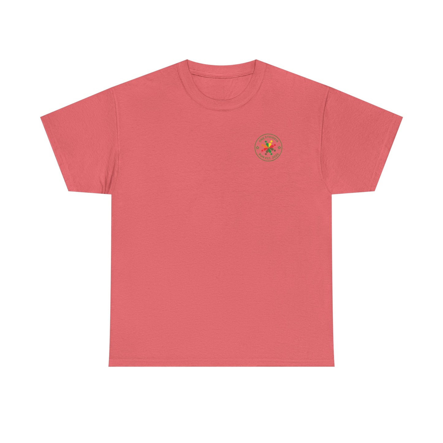 Unisex Heavy Cotton Tee - One Ethiopia Run T-Shirt, Casual Wear, Exercise Shirt, Gift for Runners, Festival Apparel, Comfortable Cotton Tee