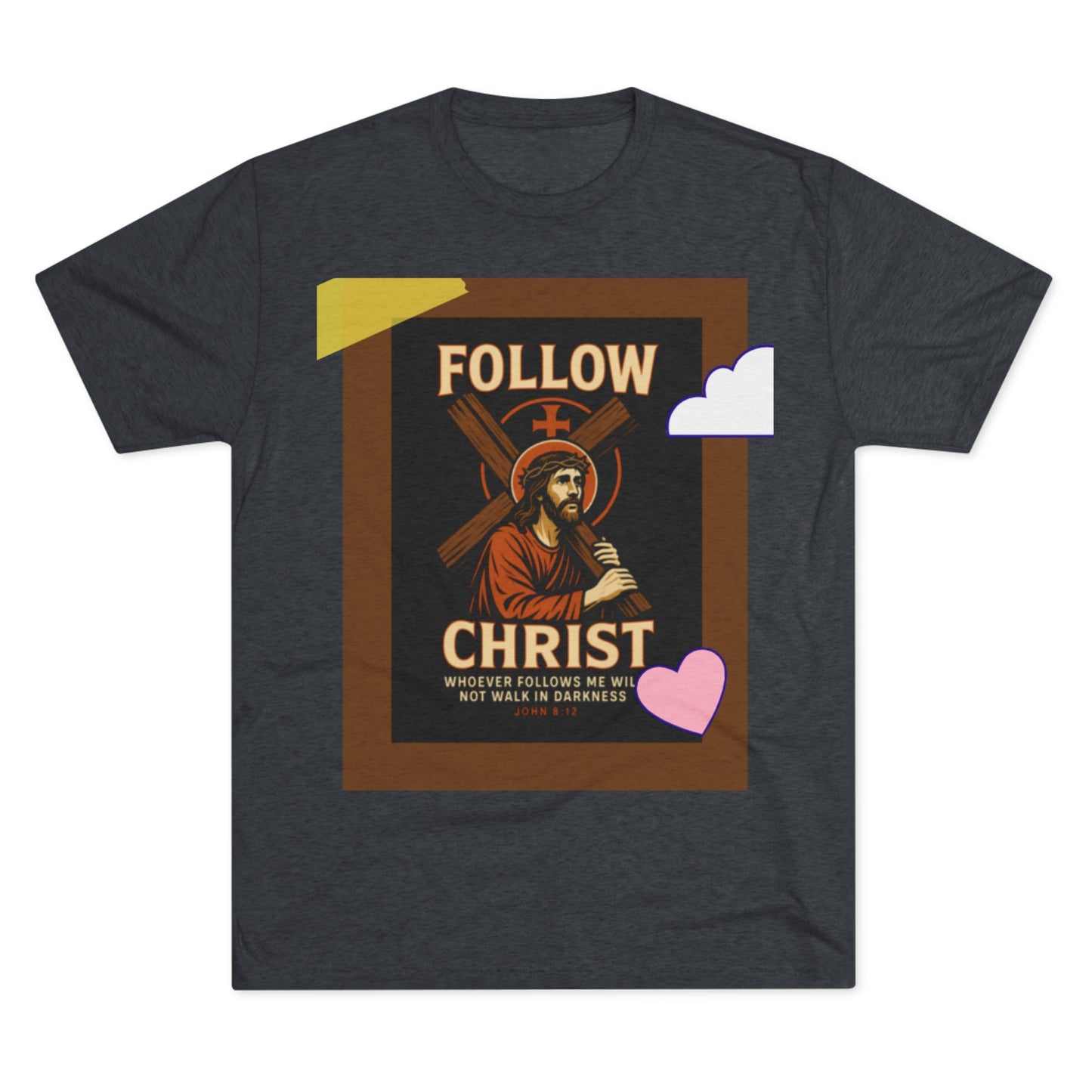Faith-Inspired Unisex Tri-Blend Crew Tee - "Follow Christ" Design