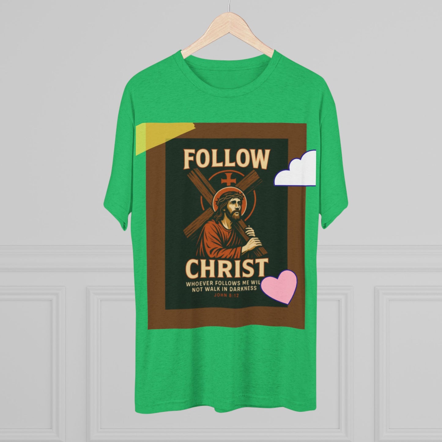 Faith-Inspired Unisex Tri-Blend Crew Tee - "Follow Christ" Design