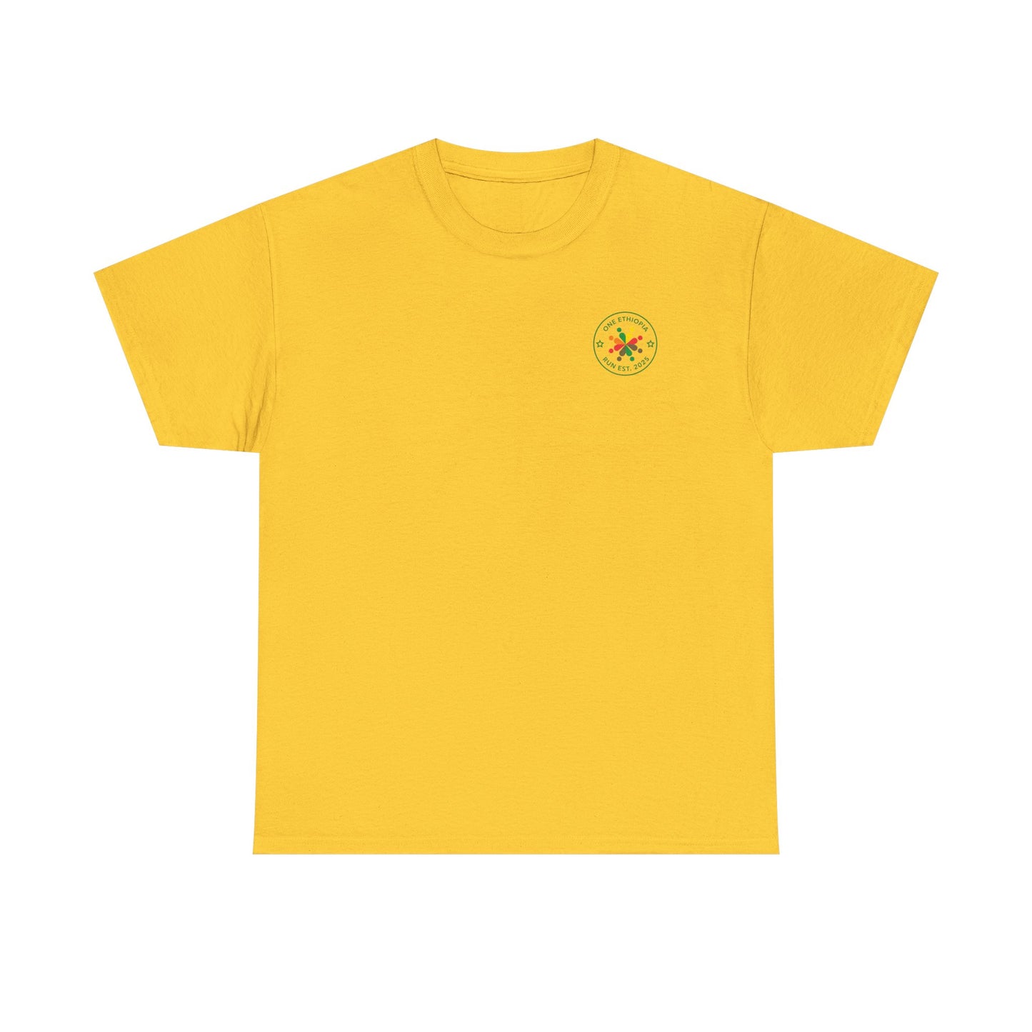 Unisex Heavy Cotton Tee - One Ethiopia Run T-Shirt, Casual Wear, Exercise Shirt, Gift for Runners, Festival Apparel, Comfortable Cotton Tee