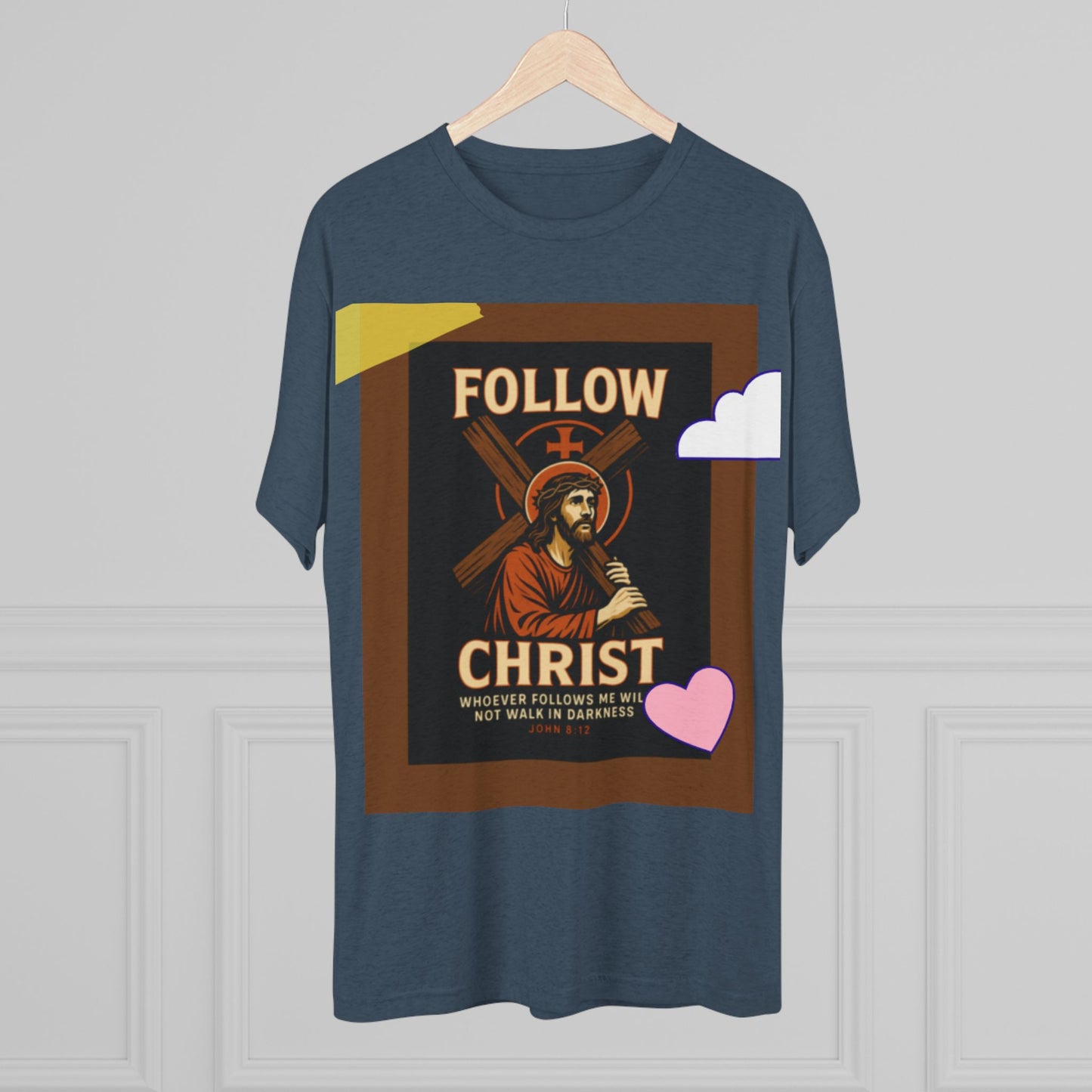 Faith-Inspired Unisex Tri-Blend Crew Tee - "Follow Christ" Design