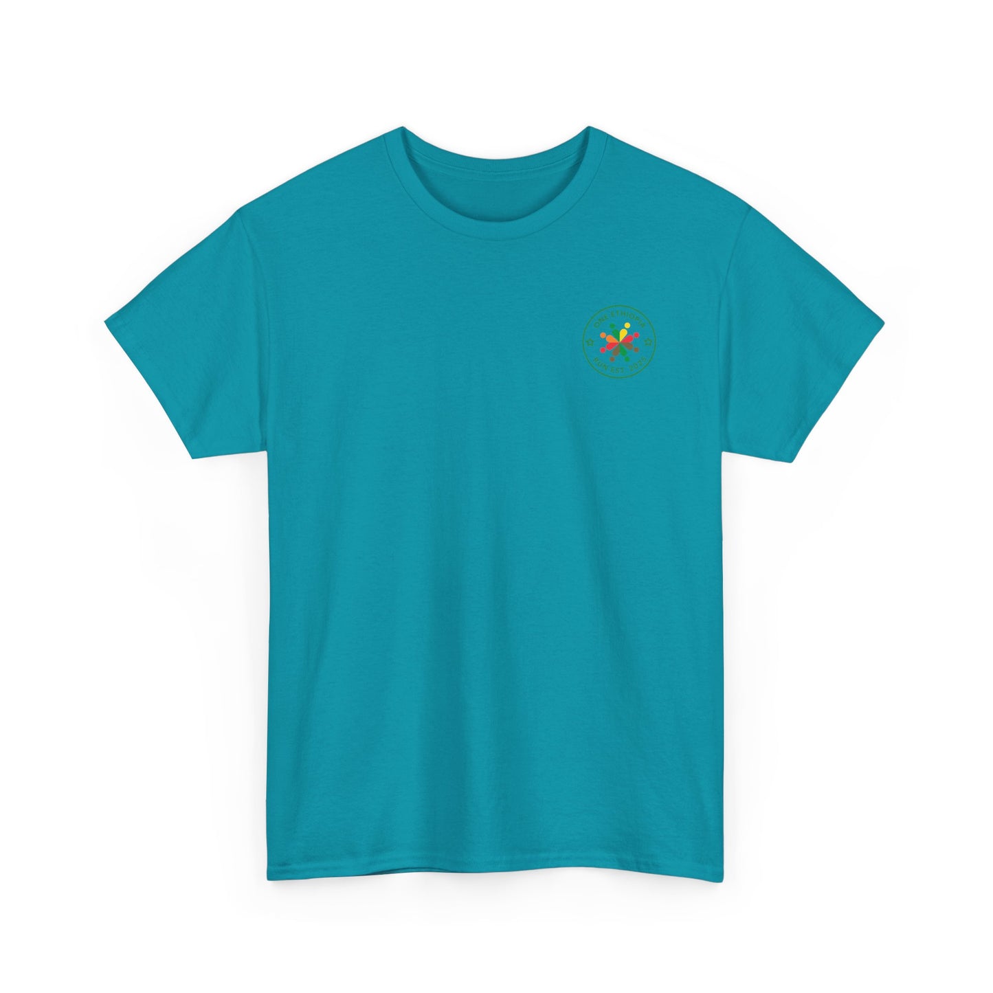 Unisex Heavy Cotton Tee - One Ethiopia Run T-Shirt, Casual Wear, Exercise Shirt, Gift for Runners, Festival Apparel, Comfortable Cotton Tee