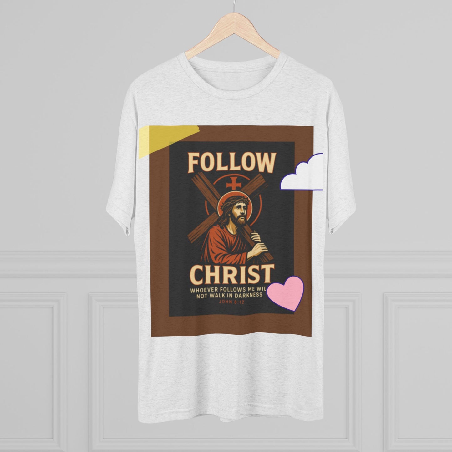 Faith-Inspired Unisex Tri-Blend Crew Tee - "Follow Christ" Design