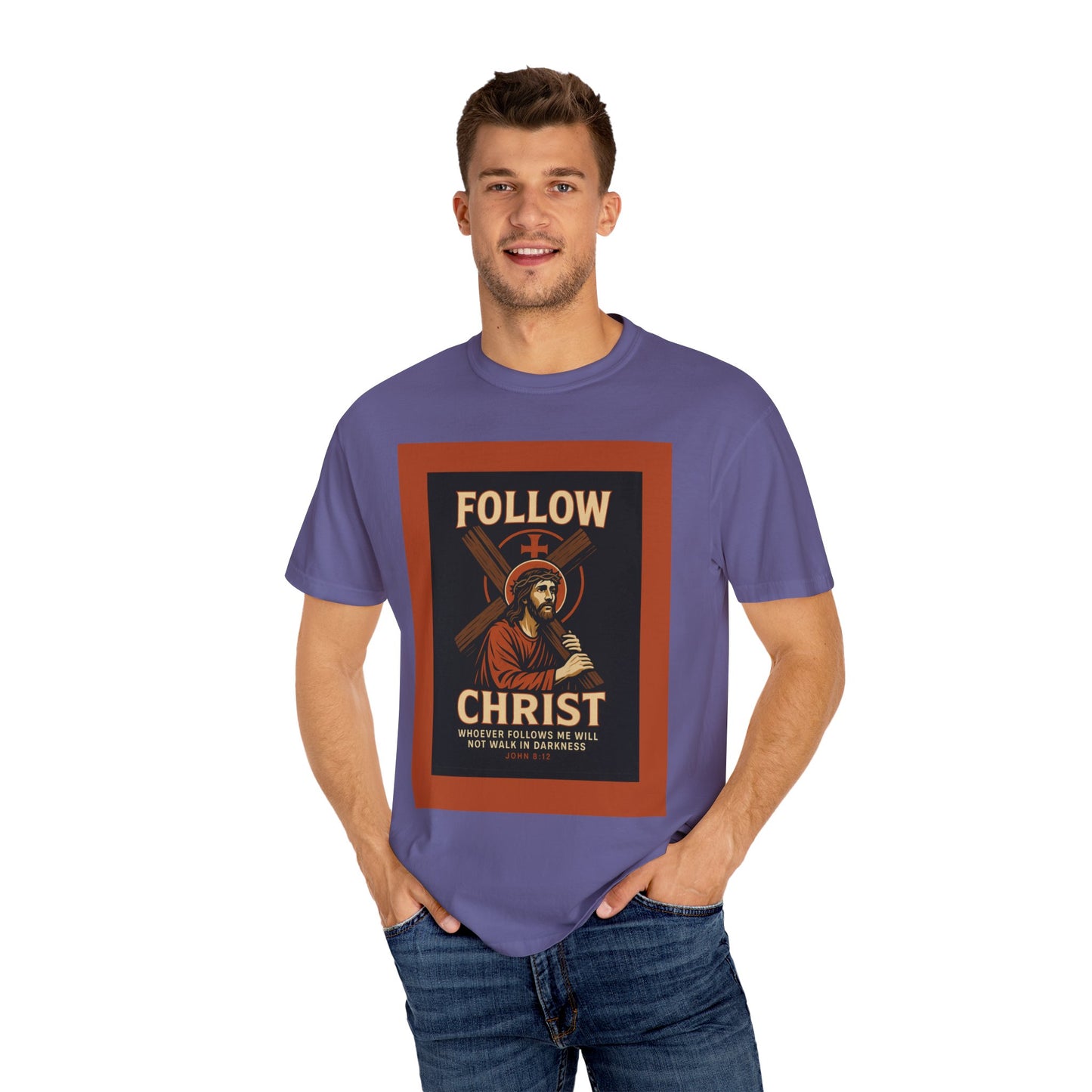 Unisex Garment-Dyed T-Shirt - Follow Christ Graphic Tee