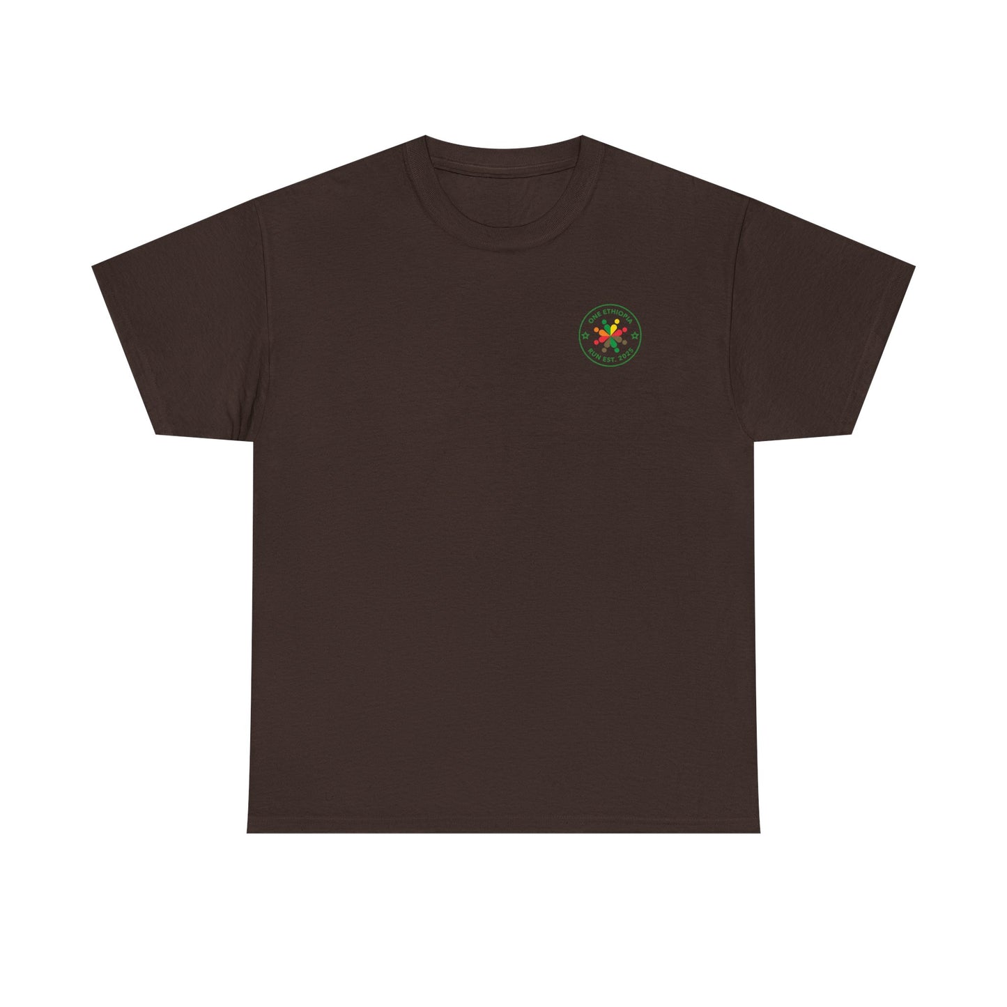 Unisex Heavy Cotton Tee - One Ethiopia Run T-Shirt, Casual Wear, Exercise Shirt, Gift for Runners, Festival Apparel, Comfortable Cotton Tee