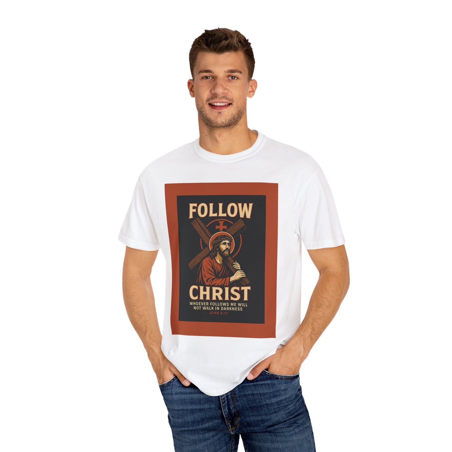 Unisex Garment-Dyed T-Shirt - Follow Christ Graphic Tee
