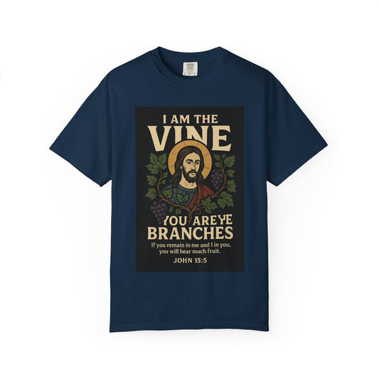 Spiritual Vine T-Shirt, Christian Apparel, Faith-Based Gift, Biblical Message Tee, Unisex Religious Shirt