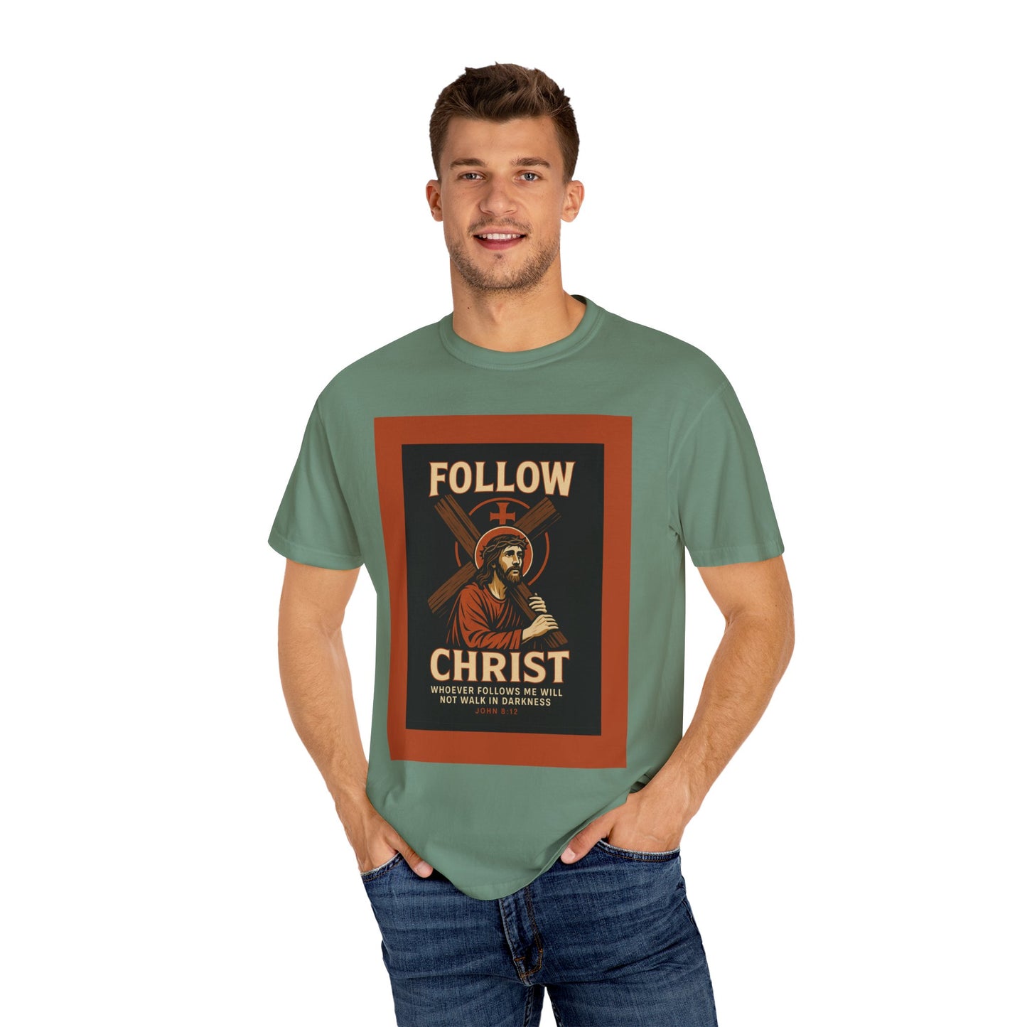 Unisex Garment-Dyed T-Shirt - Follow Christ Graphic Tee
