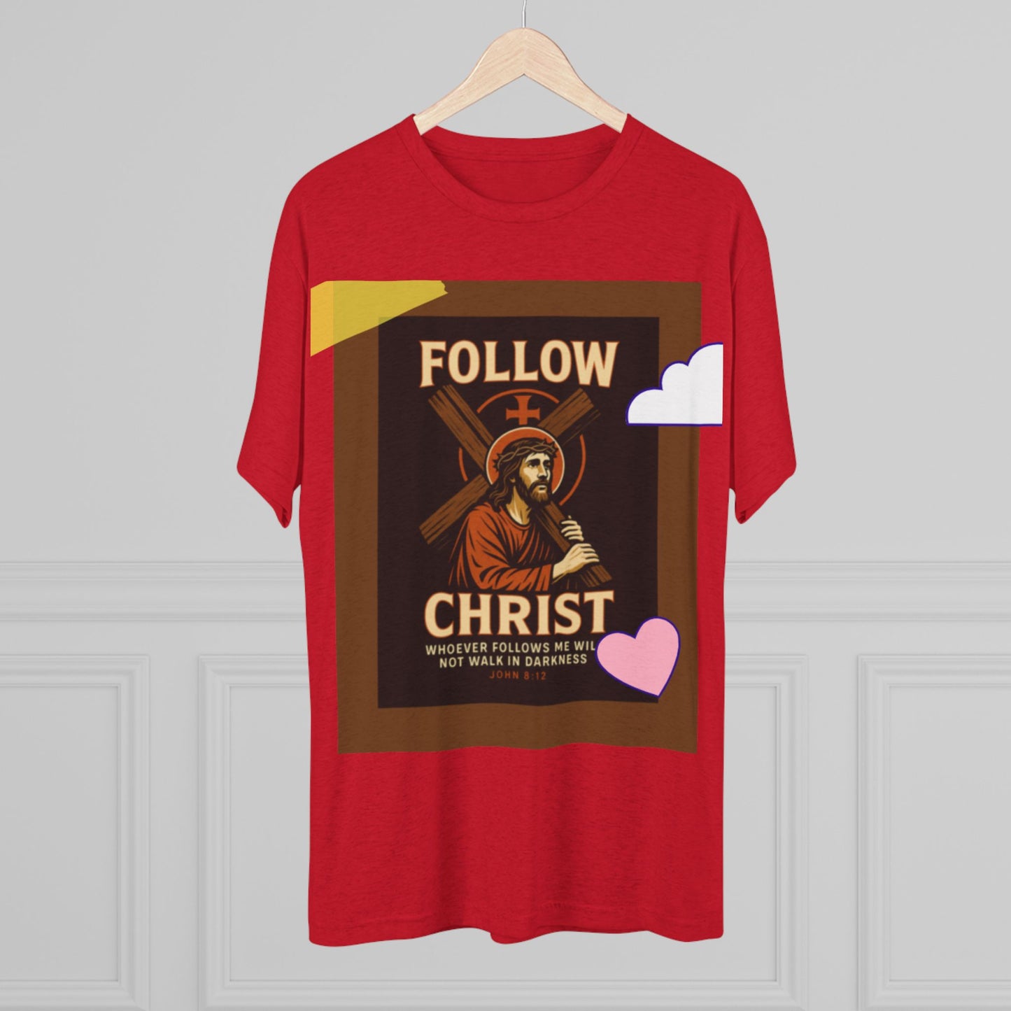 Faith-Inspired Unisex Tri-Blend Crew Tee - "Follow Christ" Design
