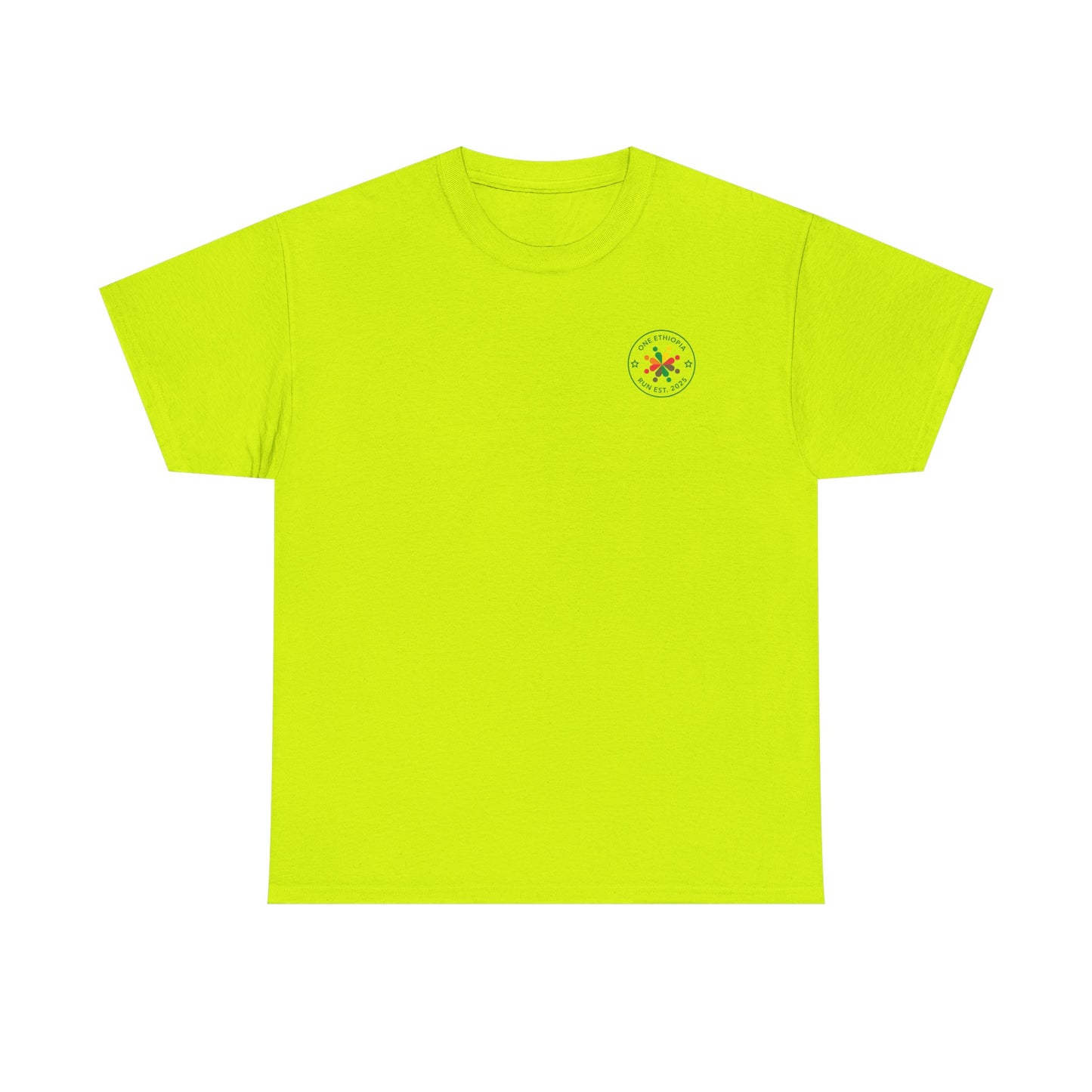 Unisex Heavy Cotton Tee - One Ethiopia Run T-Shirt, Casual Wear, Exercise Shirt, Gift for Runners, Festival Apparel, Comfortable Cotton Tee