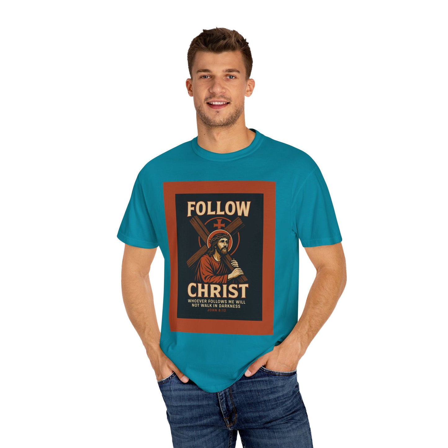 Unisex Garment-Dyed T-Shirt - Follow Christ Graphic Tee
